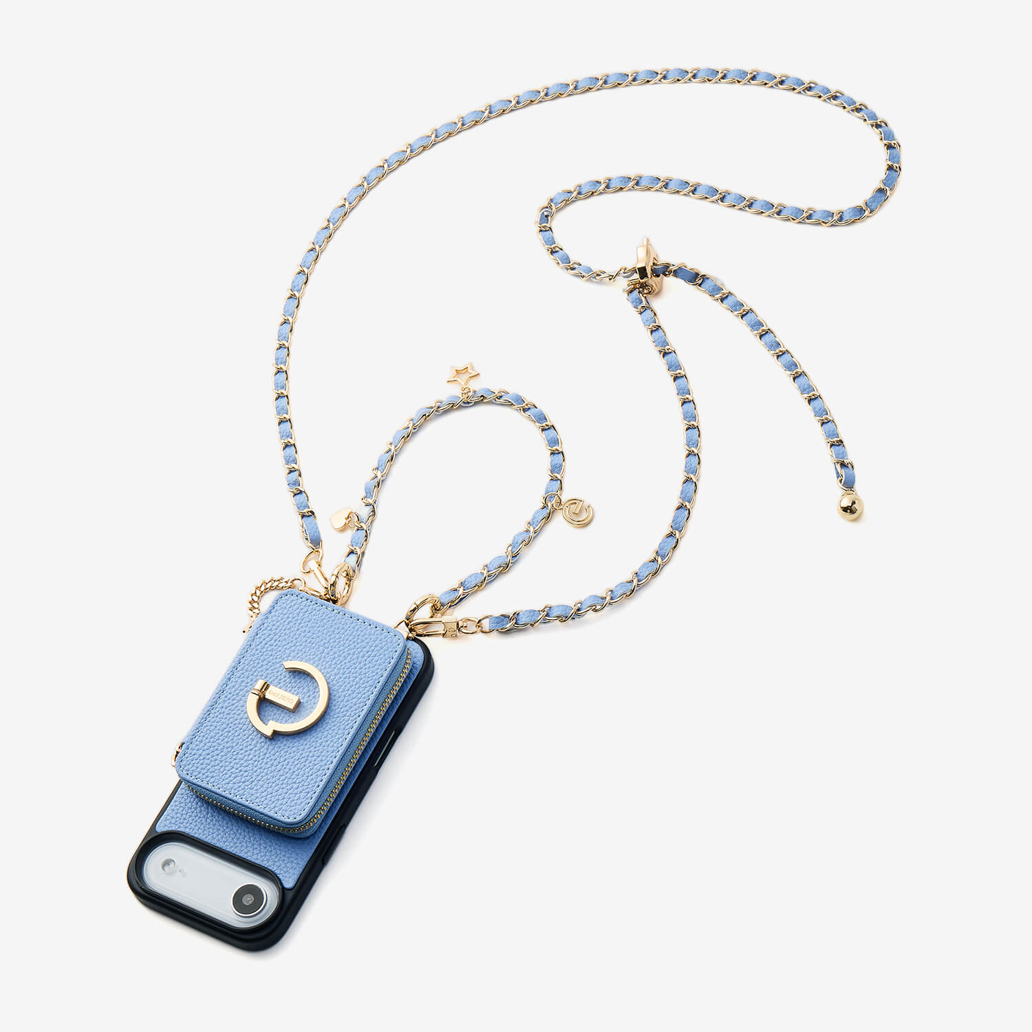 Allure Chain Series- Lanyard Magnetic Wallet Phone Case with Finger Holder