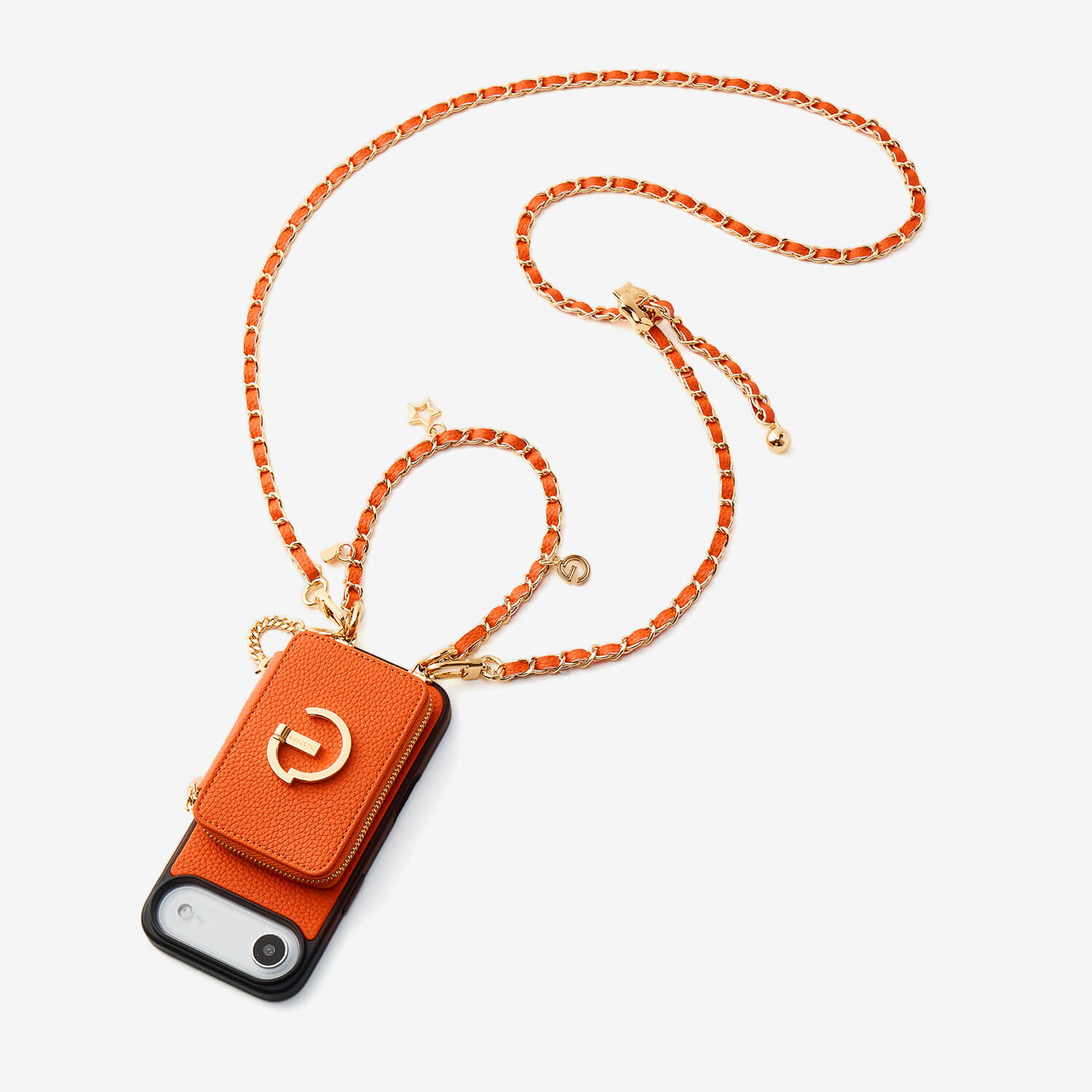 Allure Chain Series- Lanyard Magnetic Wallet Phone Case with Finger Holder