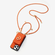 Allure Chain Series- Lanyard Magnetic Wallet Phone Case with Finger Holder