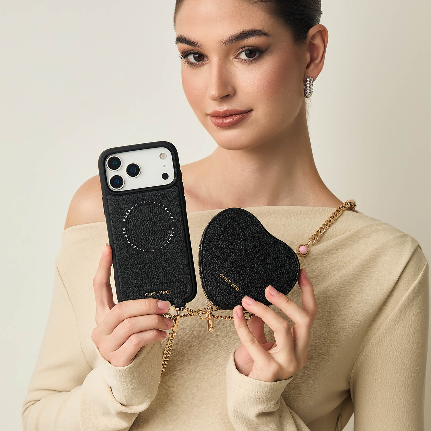 ハートメイトキット - マグネット式ウォレット付きiPhoneケース用ストラップ