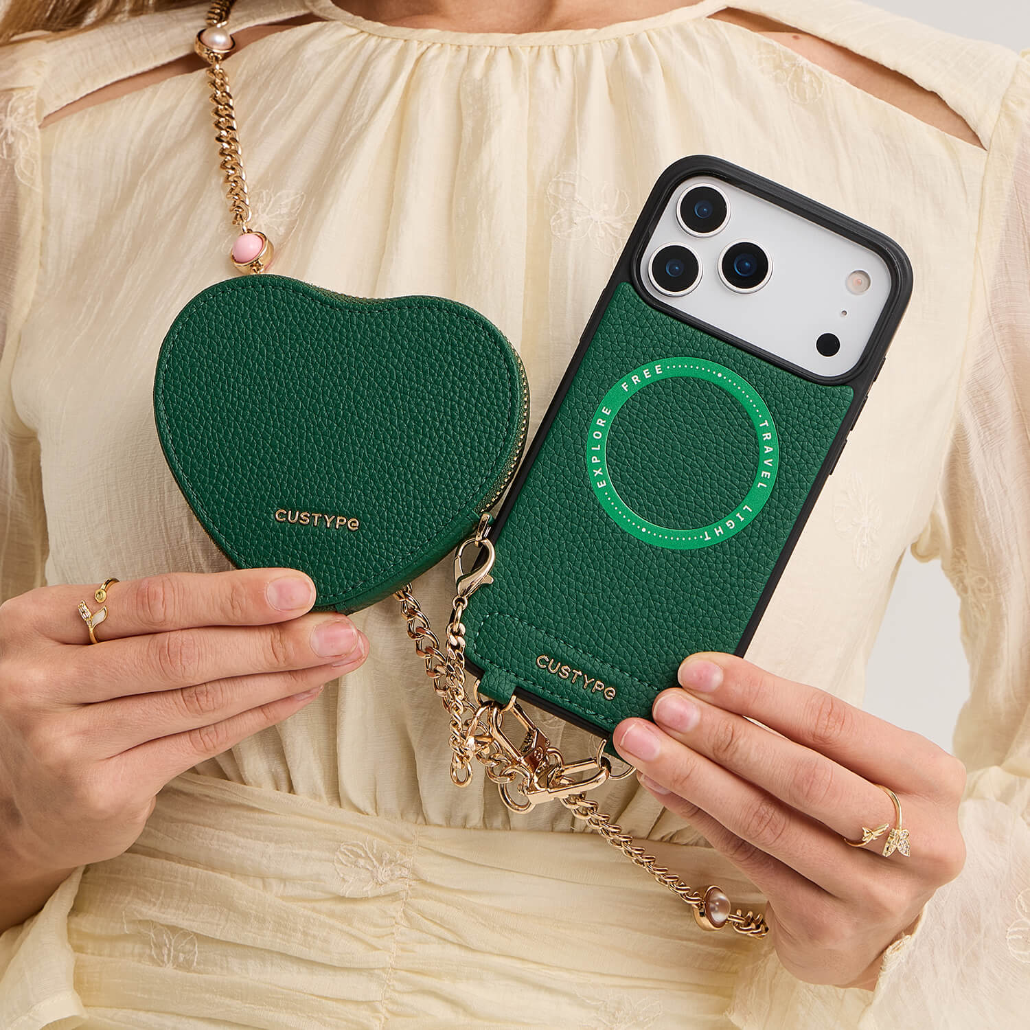 ハートメイトキット - マグネット式ウォレット付きiPhoneケース用ストラップ