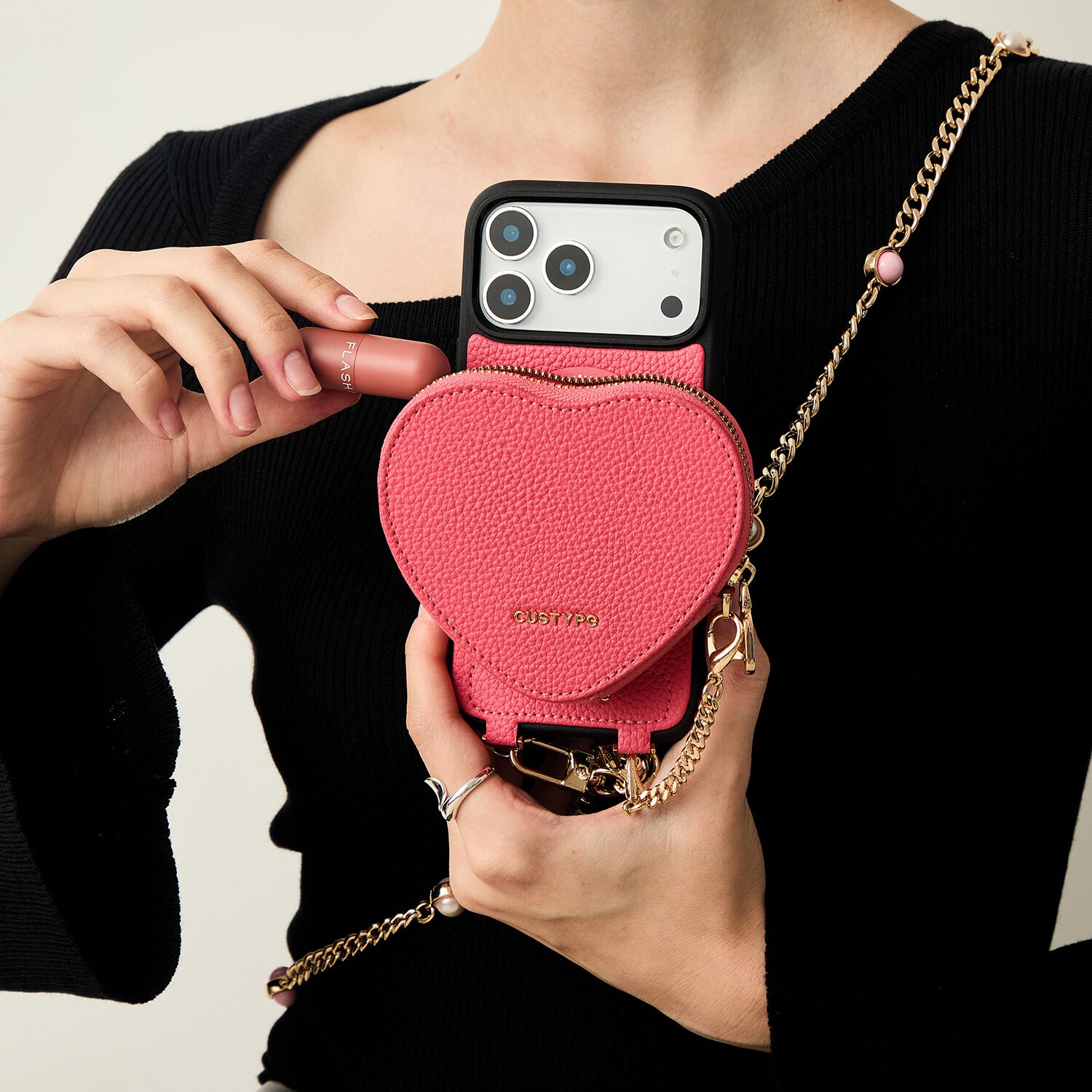 ハートメイトキット - マグネット式ウォレット付きiPhoneケース用ストラップ