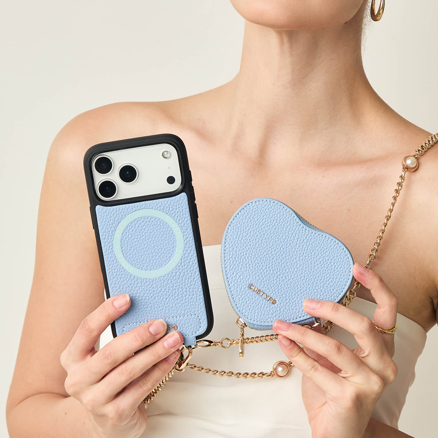 ハートメイトキット - マグネット式ウォレット付きiPhoneケース用ストラップ