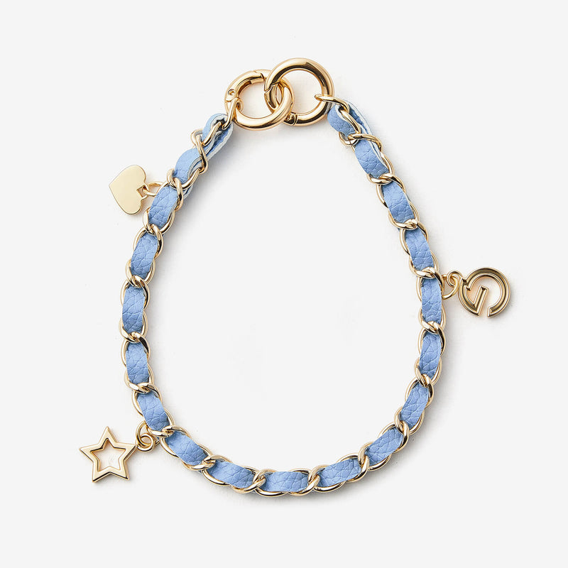 Elegant Chain Leather Wrist Strap- Lychee-Mobile Phone Accessories-PHONE CASE ACCESSORIES-Blue-Custype