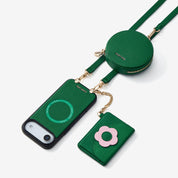 ブルームパル - レザークロスボディスマホケース（スリムウォレット付き）