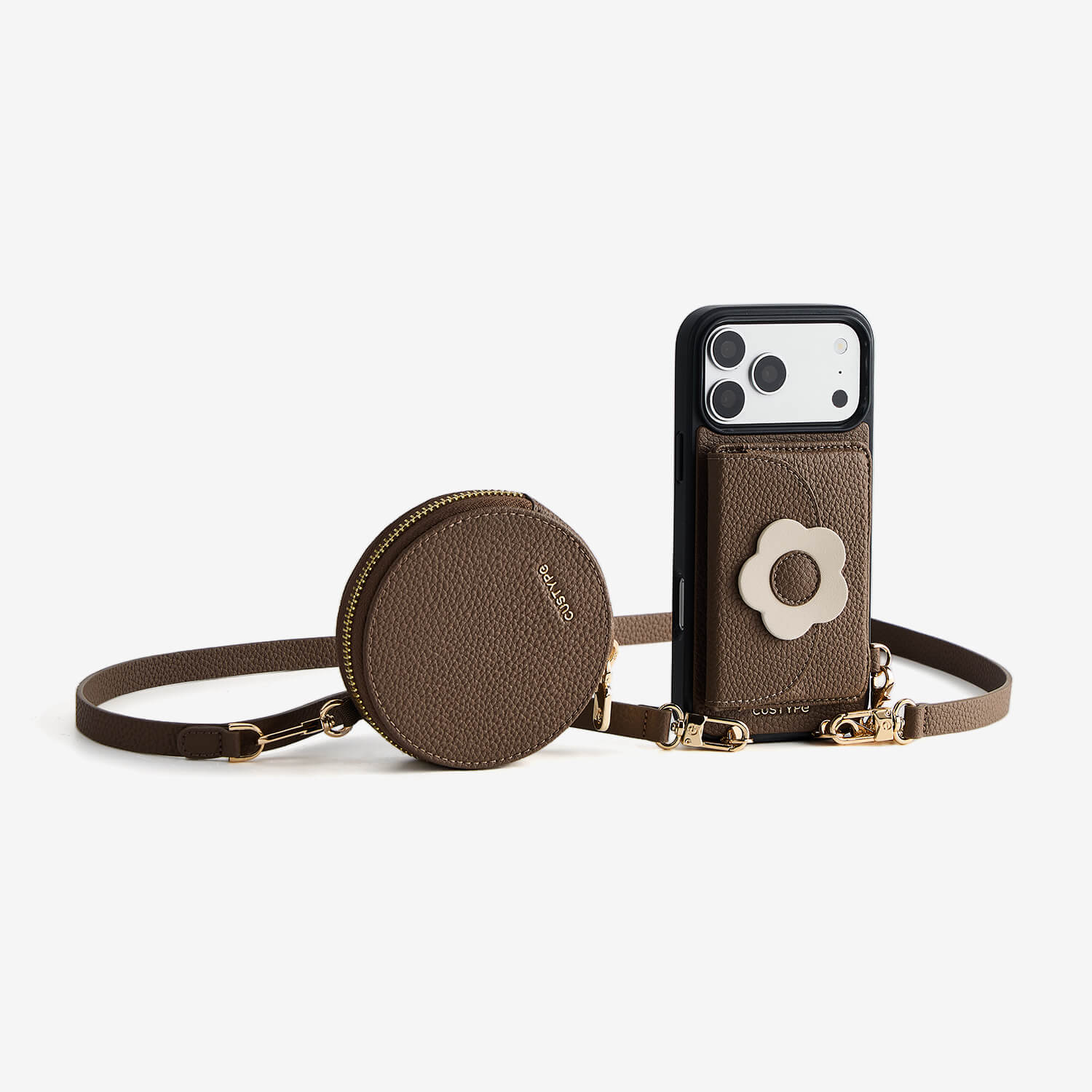 ブルームパル - レザークロスボディスマホケース（スリムウォレット付き）