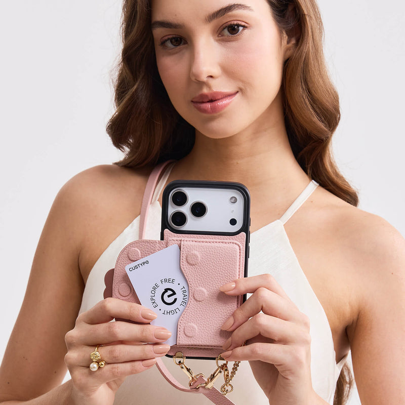 Bloom Pal- Leather Crossbody Phone Case with Slim Wallet-Mobile Phone Cases-Custype