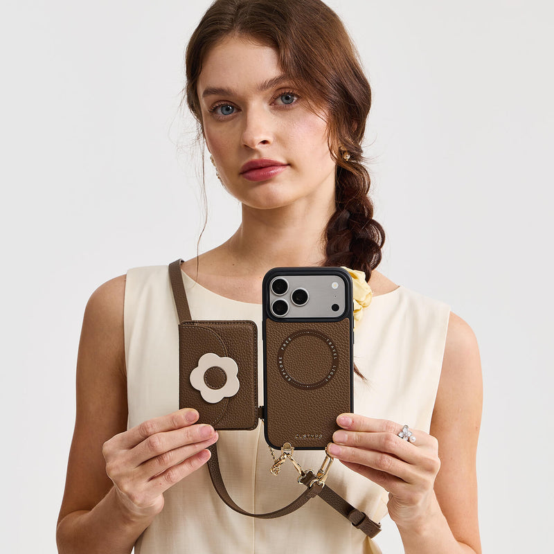 Bloom Pal- Leather Crossbody Phone Case with Slim Wallet-Mobile Phone Cases-Custype