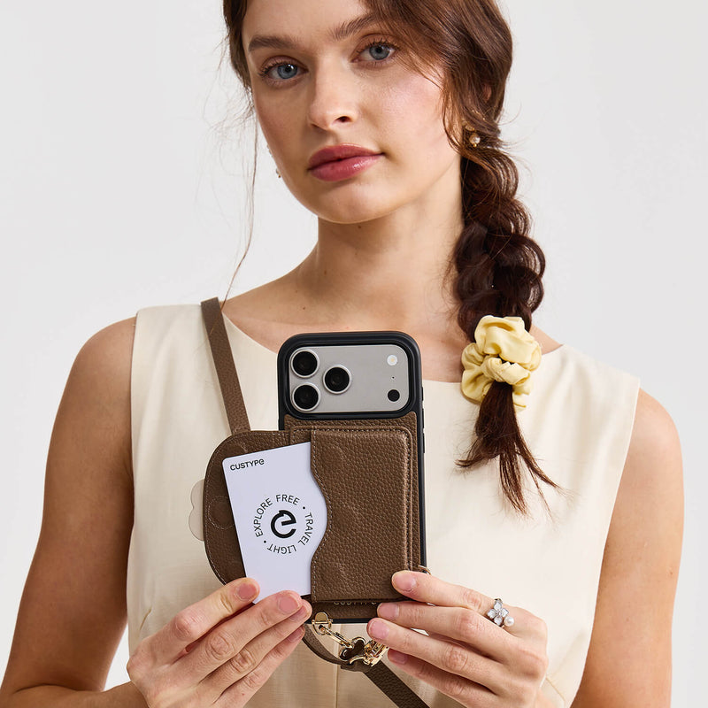 Bloom Pal- Leather Crossbody Phone Case with Slim Wallet-Mobile Phone Cases-Custype