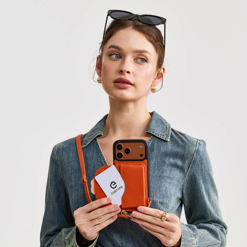 Bloom Pal- Leather Crossbody Phone Case with Slim Wallet-Mobile Phone Cases-Custype