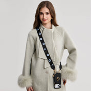 フラワー・ハッシュー製クロスボディスマホケース（ウォレット＆スタンド付き）