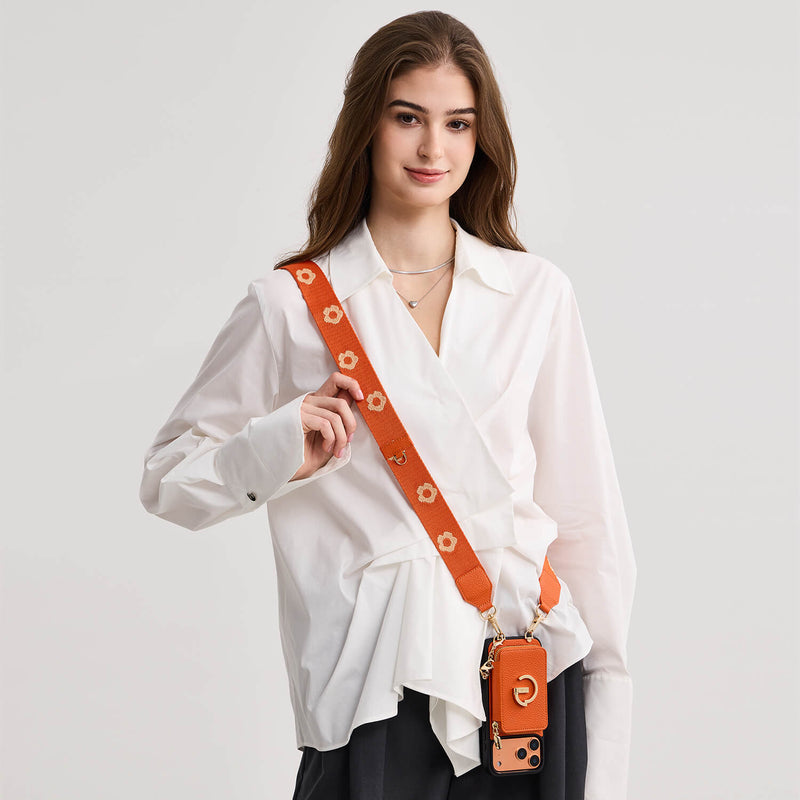 Bloom Pal- Leather Crossbody Phone Case with Wallet & Stand-Mobile Phone Cases-Custype