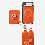 フラワー・ハッシュー製クロスボディスマホケース（ウォレット＆スタンド付き）