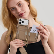 フラワー・ハッシュー製クロスボディスマホケース（ウォレット＆スタンド付き）