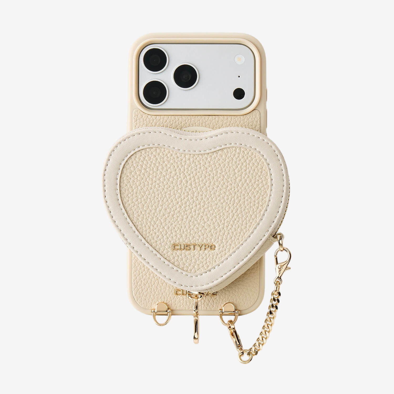Unity Style- Leather iPhone Case with Raised Heart Crossbody Strap-Mobile Phone Cases-Custype