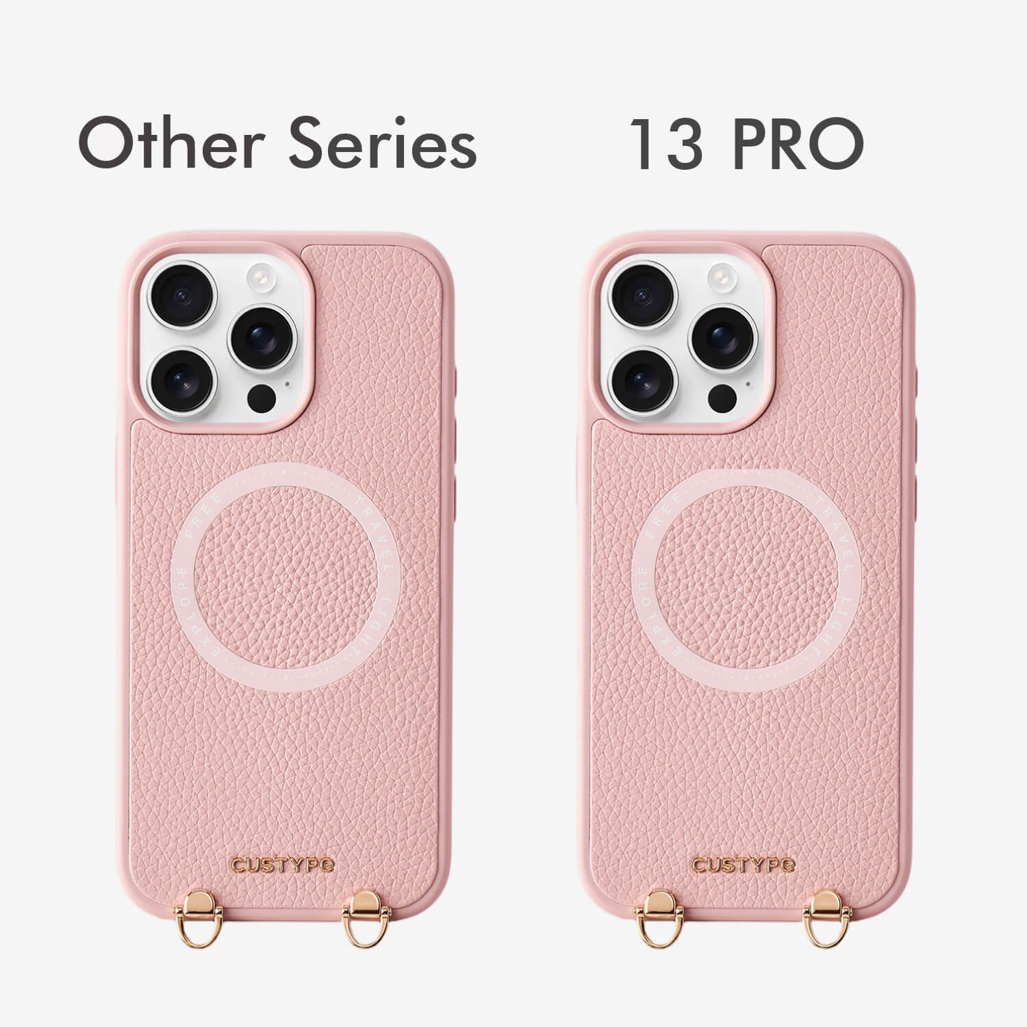 レザーハートスマホケース｜取り外し可能マグネットポーチ付き