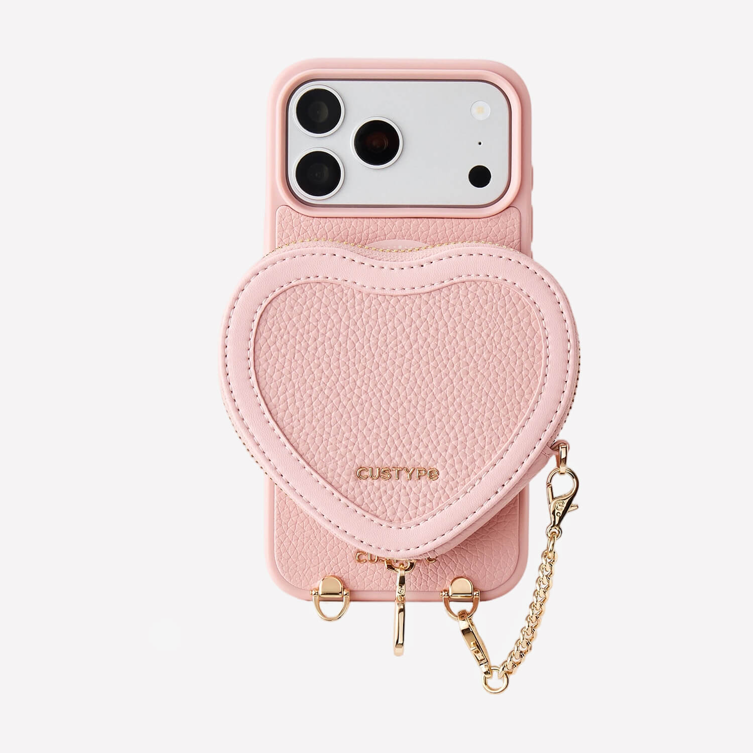 Unity Style- Leather iPhone Case with Raised Heart Crossbody Strap-Mobile Phone Cases-Custype