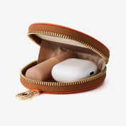 Orange zipper round pouch