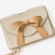 Flutter Flow- Leather Slim Card Holder with Magnetic & Bow