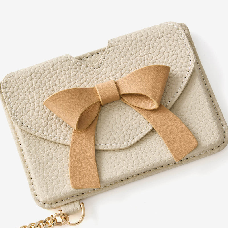 Flutter Flow- Leather Slim Card Holder with Magnetic & Bow