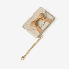 Flutter Flow- Leather Slim Card Holder with Magnetic & Bow