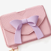 Flutter Flow- Leather Slim Card Holder with Magnetic & Bow