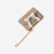 Flutter Flow- Leather Slim Card Holder with Magnetic & Bow