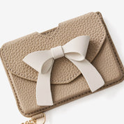 Flutter Flow- Leather Slim Card Holder with Magnetic & Bow