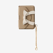 Flutter Flow- Leather Slim Card Holder with Magnetic & Bow