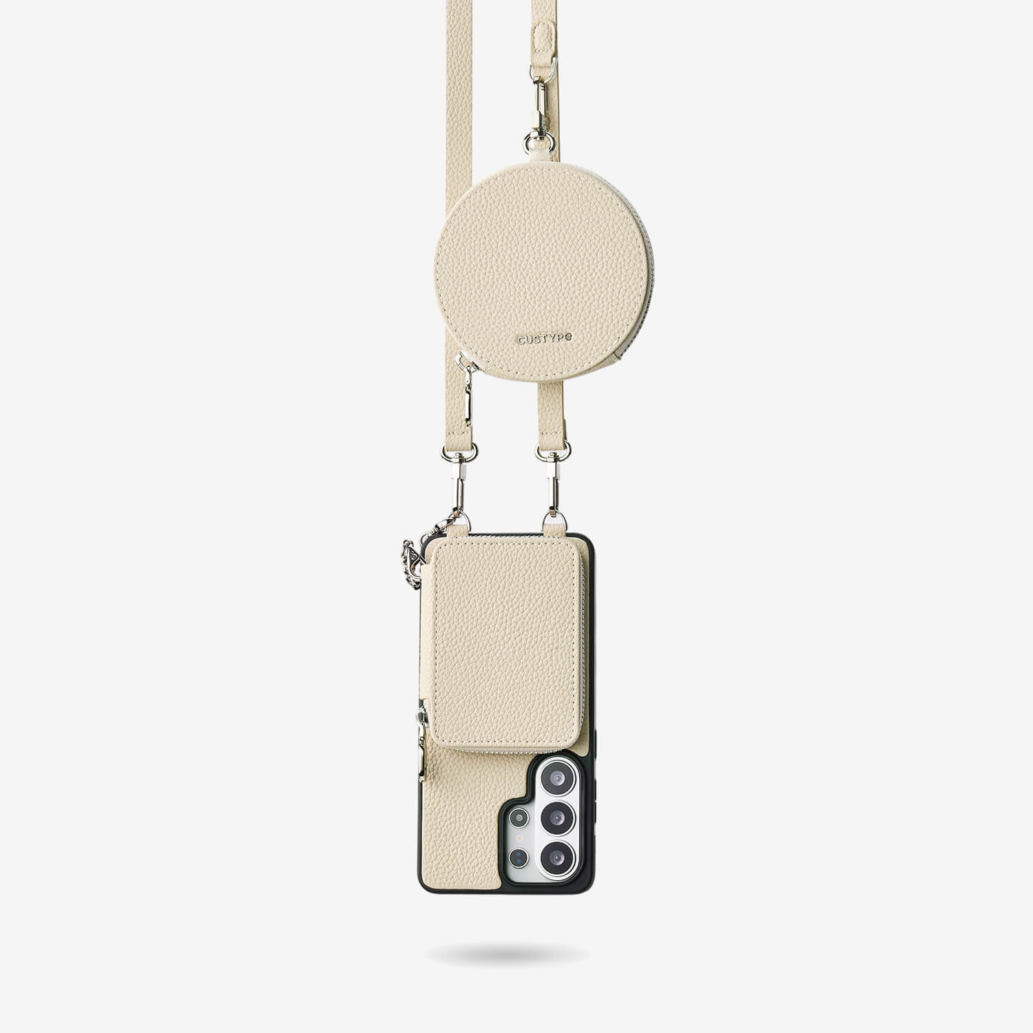 Lunar Silver Series- Samsung Galaxy Crossbody Case with Card Holder & Round Pouch