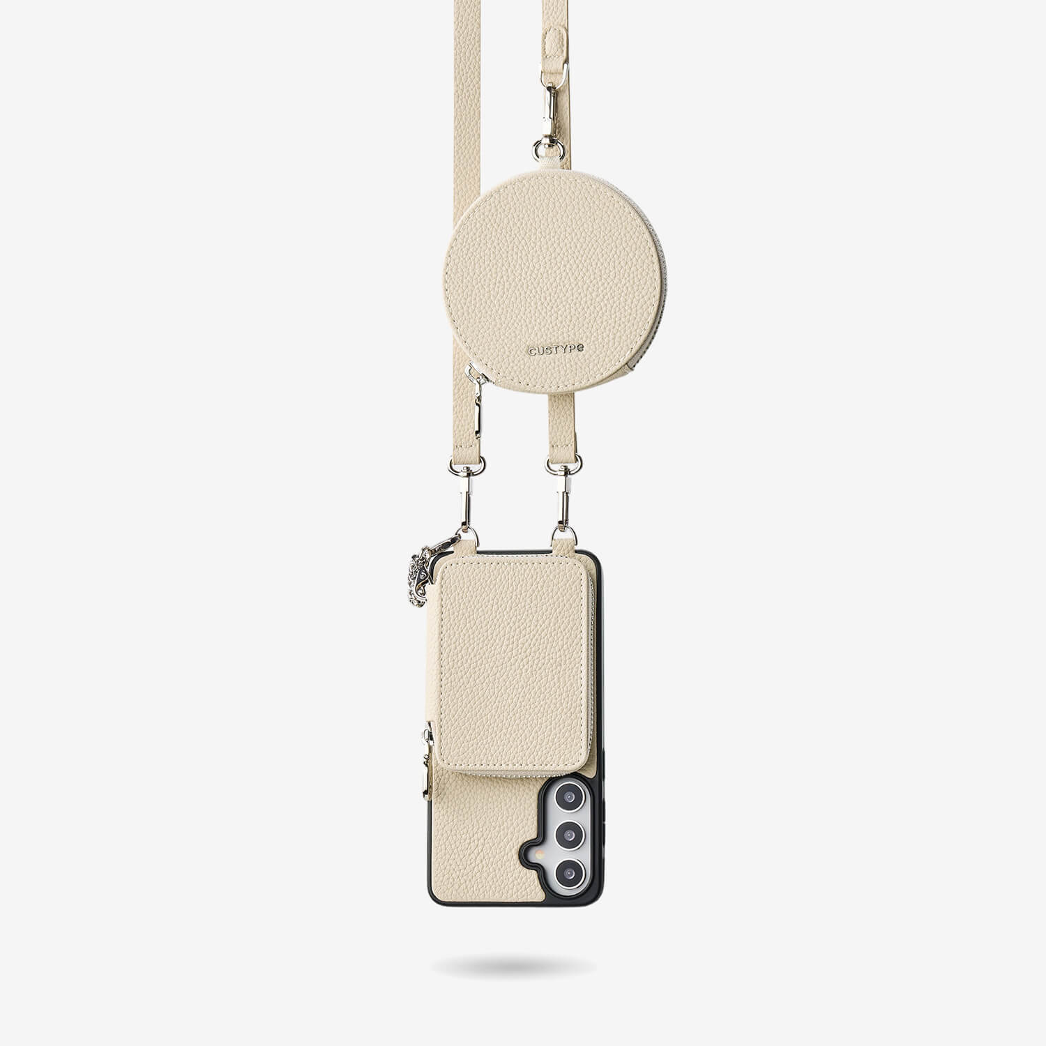 Lunar Silver Series- Samsung Galaxy Crossbody Case with Card Holder & Round Pouch-Mobile Phone Cases-Custype