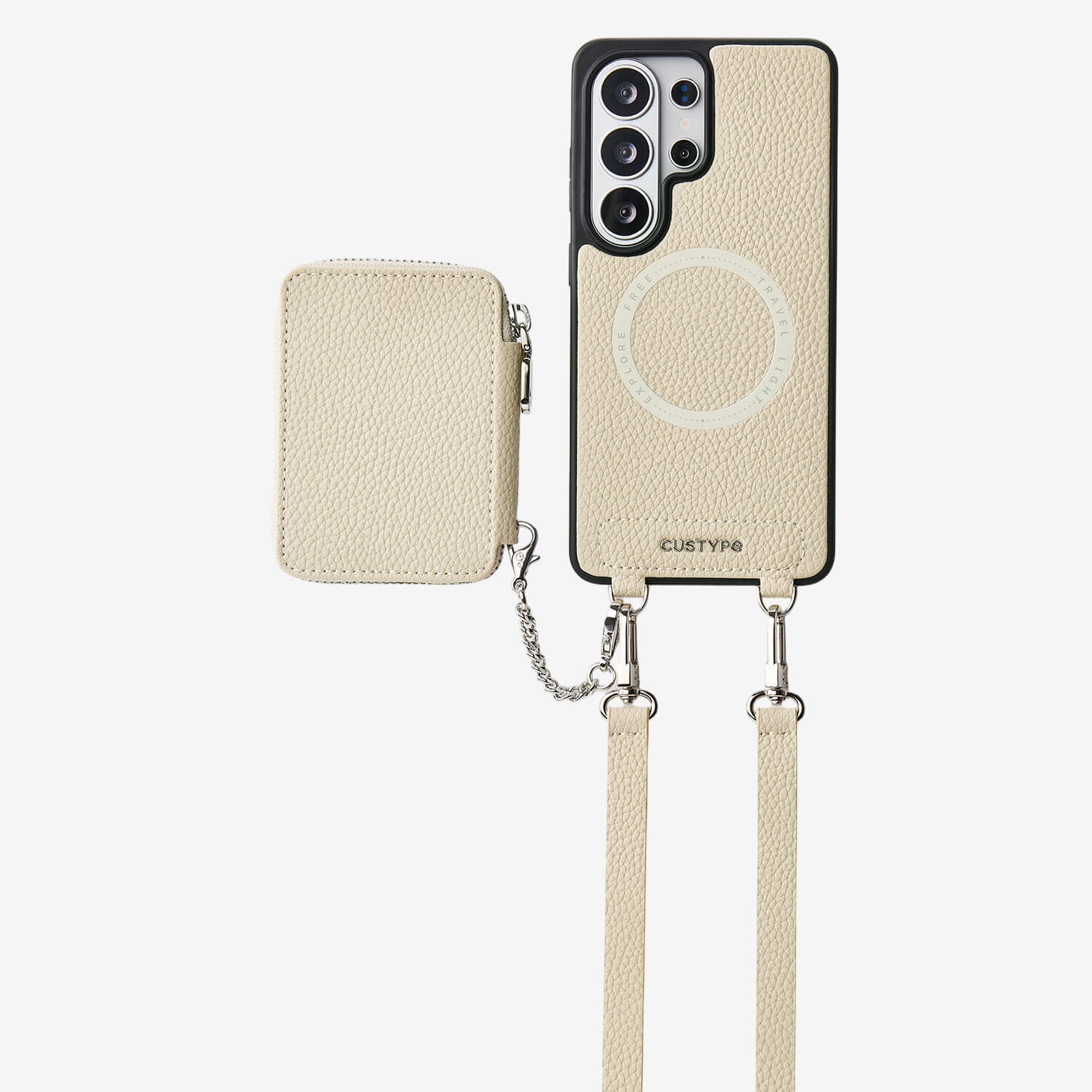 Lunar Silver Series- Samsung Galaxy Premium Crossbody Detachable Wallet Phone Case-Mobile Phone Cases-Custype