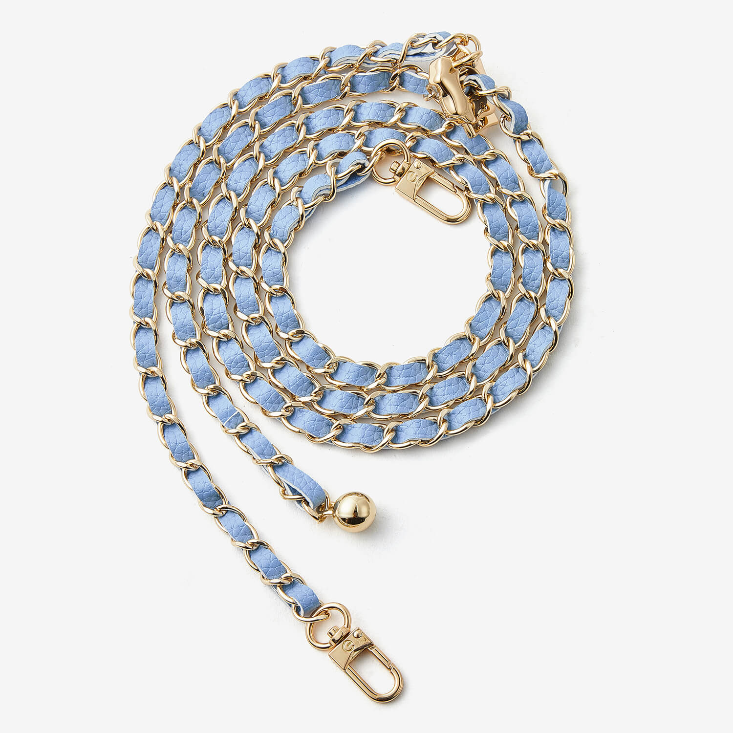 Elegant Adjustable Chain Leather Shoulder Strap- Lychee-Mobile Phone Accessories-PHONE CASE ACCESSORIES-Blue-Custype