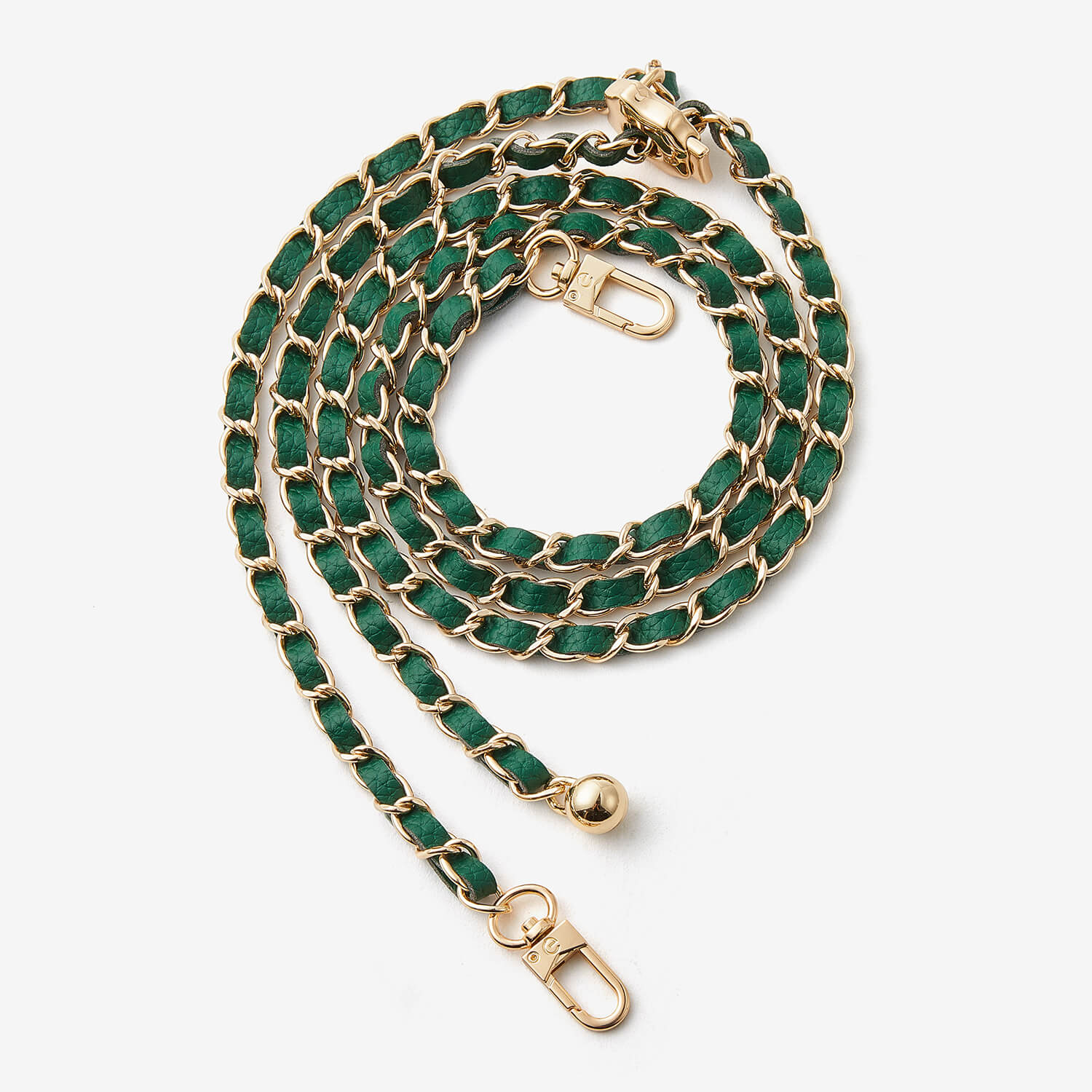 Elegant Adjustable Chain Leather Shoulder Strap- Lychee-Mobile Phone Accessories-PHONE CASE ACCESSORIES-Green-Custype