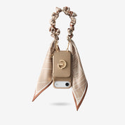 Silk Flair Set- Lychee Wrist Strap Wireless Charging Phone Case with Card Holder & Stand