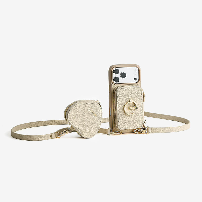 Heart Airpod Kit- Magnet Wallet Crossbody Phone Case with Airpod Pouch