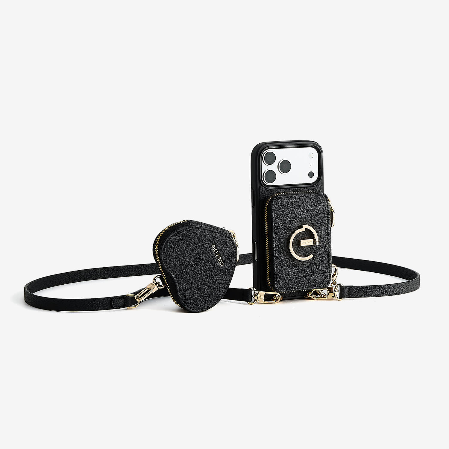 Heart Airpod Kit- Magnet Wallet Crossbody Phone Case with Airpod Pouch