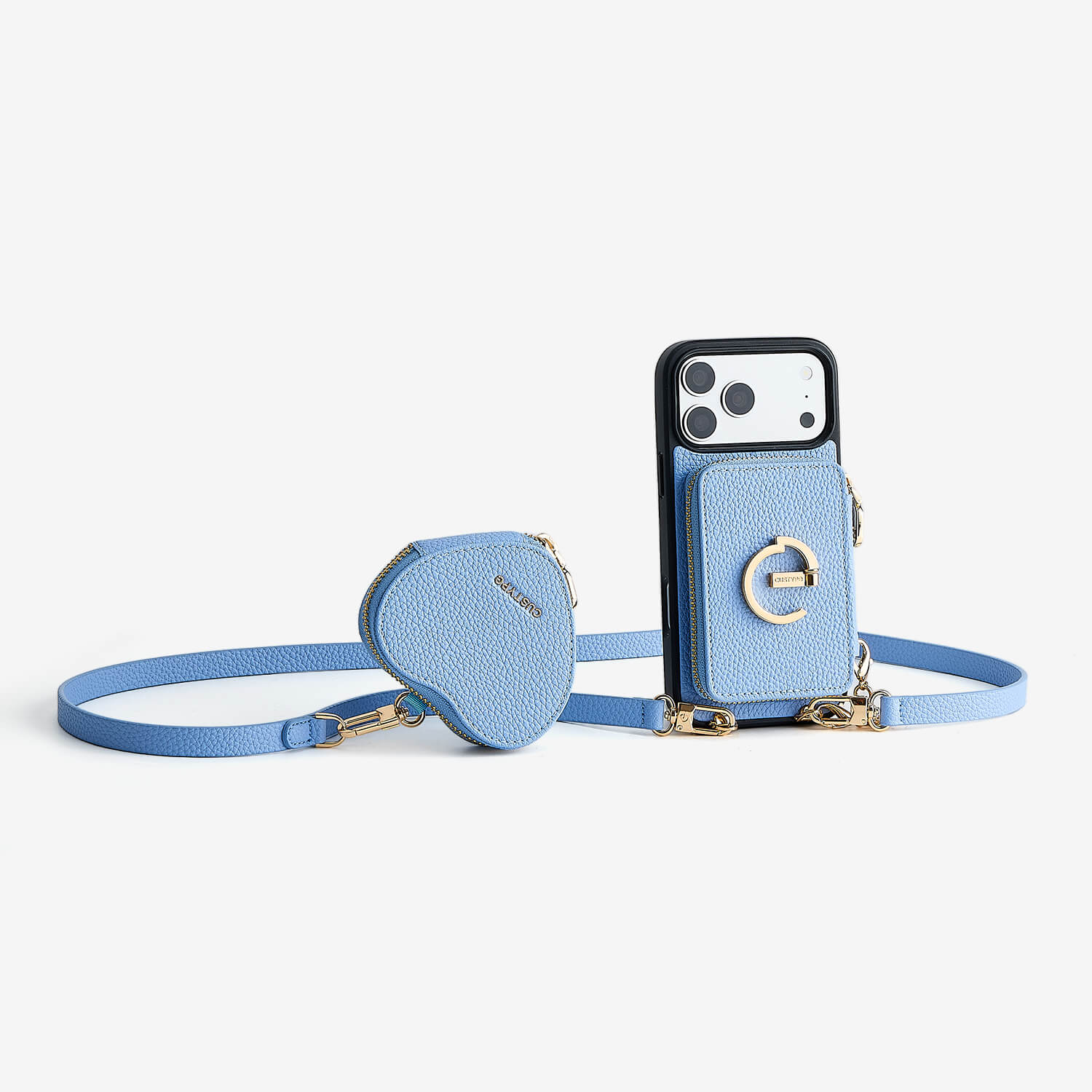Heart Airpod Kit- Magnet Wallet Crossbody Phone Case with Airpod Pouch