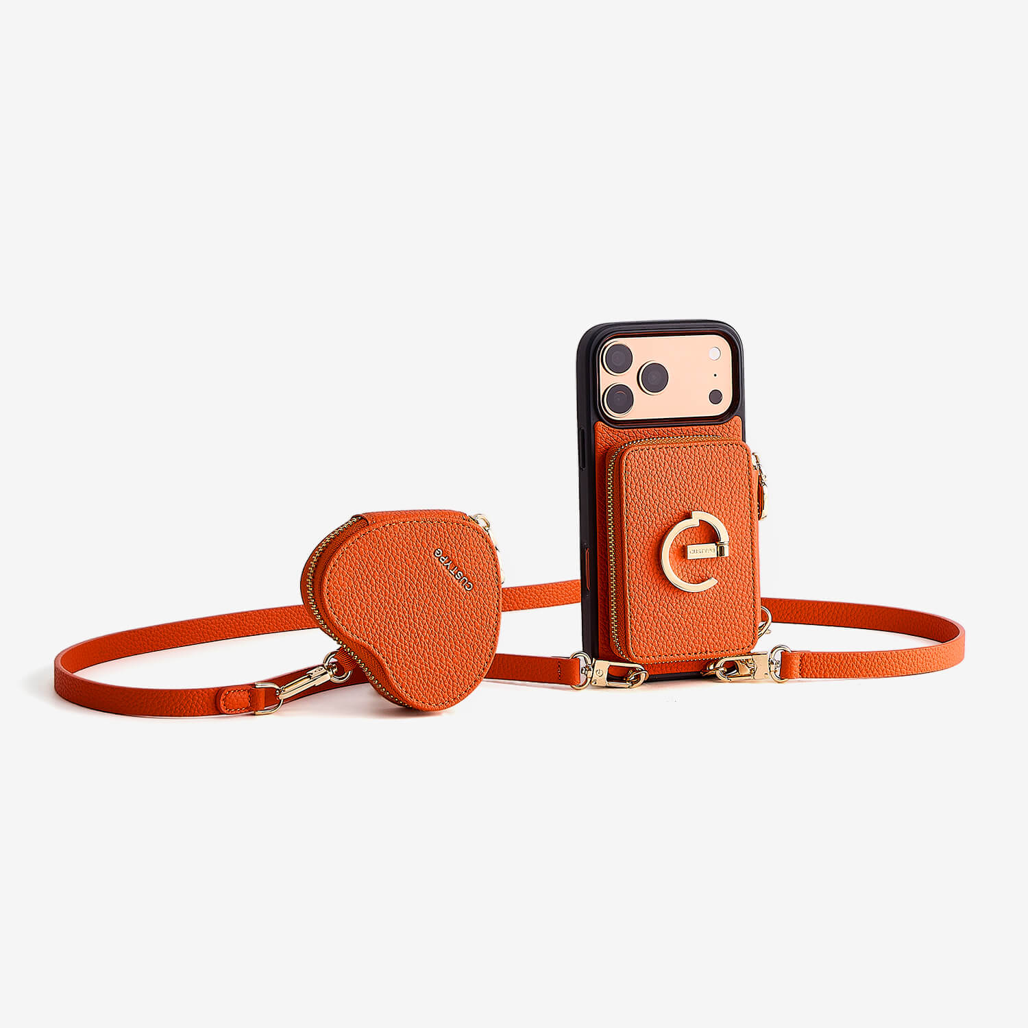 Heart Airpod Kit- Magnet Wallet Crossbody Phone Case with Airpod Pouch