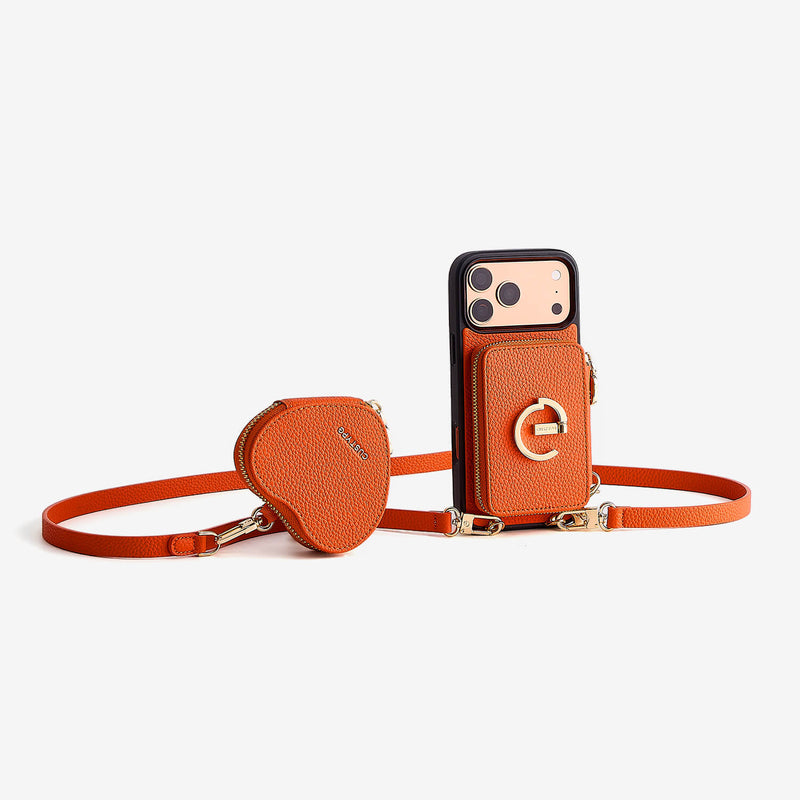 Heart Airpod Kit- Magnet Wallet Crossbody Phone Case with Airpod Pouch