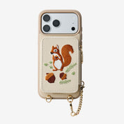 Embroidery Art- iPhone Wallet Case with Adjustable Crossbody Strap