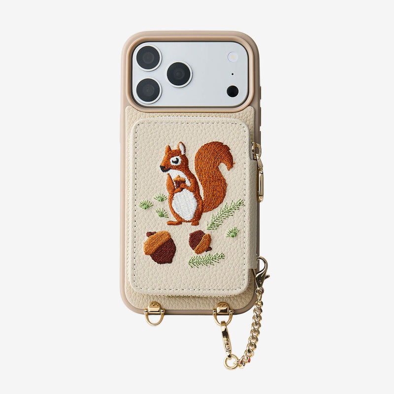 Embroidery Art- iPhone Wallet Case with Adjustable Crossbody Strap
