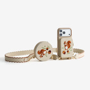 Embroidery Art- iPhone Wallet Case with Adjustable Crossbody Strap