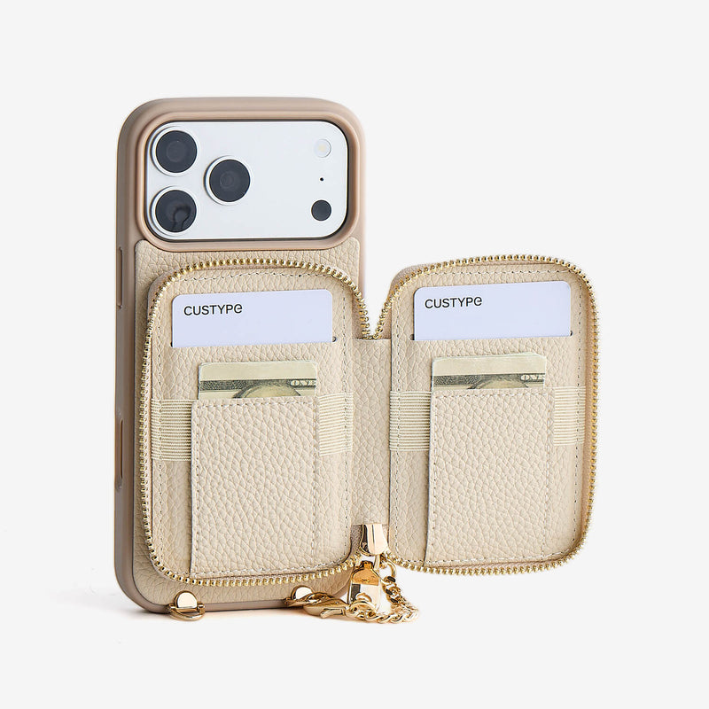 Embroidery Art- iPhone Wallet Case with Adjustable Crossbody Strap