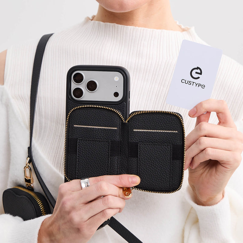 Heart Airpod Kit- Magnet Wallet Crossbody Phone Case with Airpod Pouch