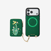Embroidery Art- iPhone Wallet Case with Adjustable Crossbody Strap