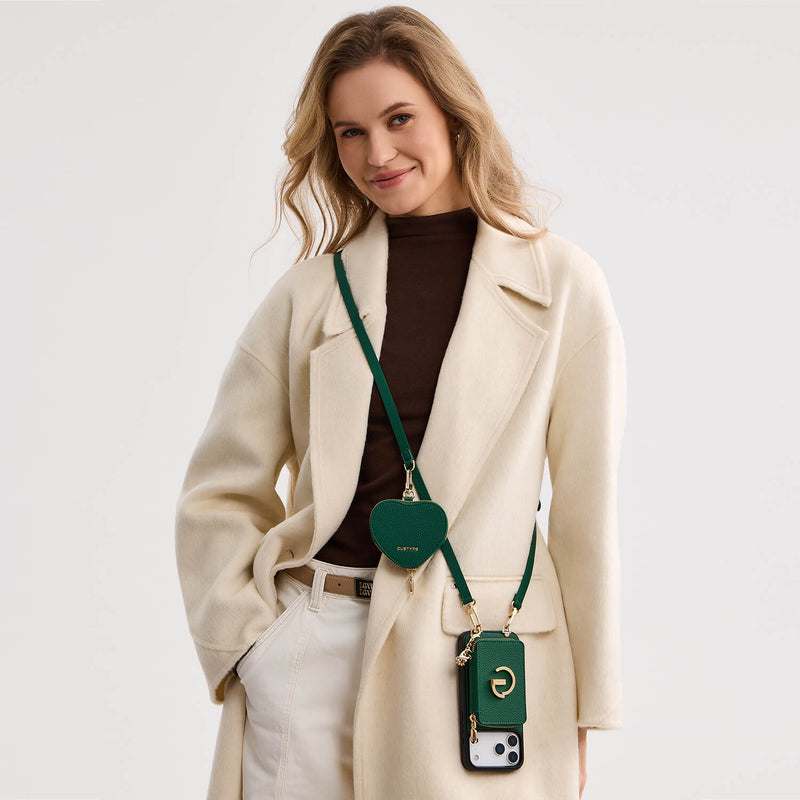 Heart Airpod Kit- Magnet Wallet Crossbody Phone Case with Airpod Pouch