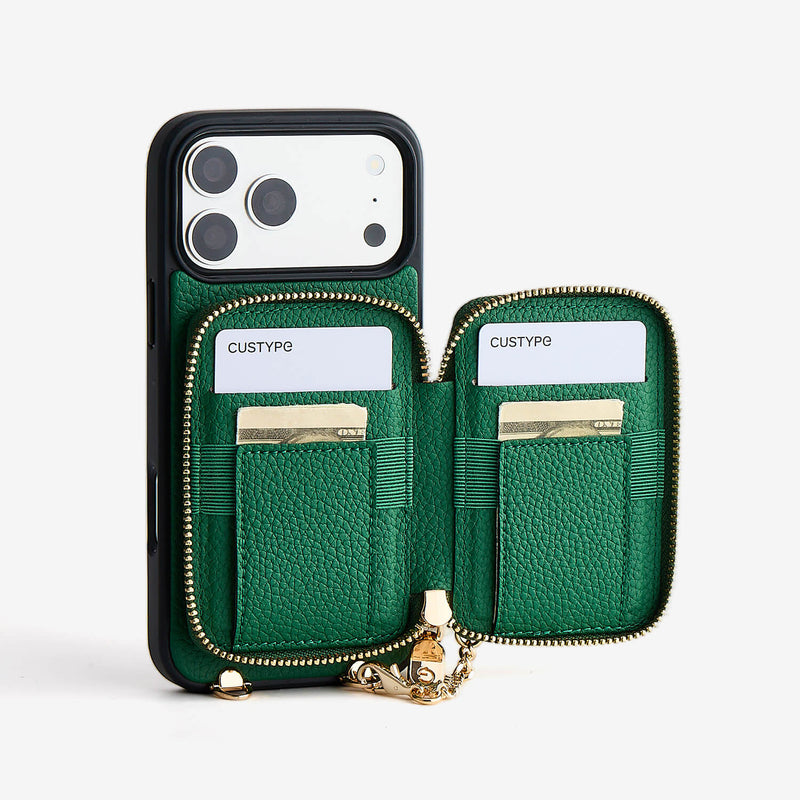 Embroidery Art- iPhone Wallet Case with Adjustable Crossbody Strap