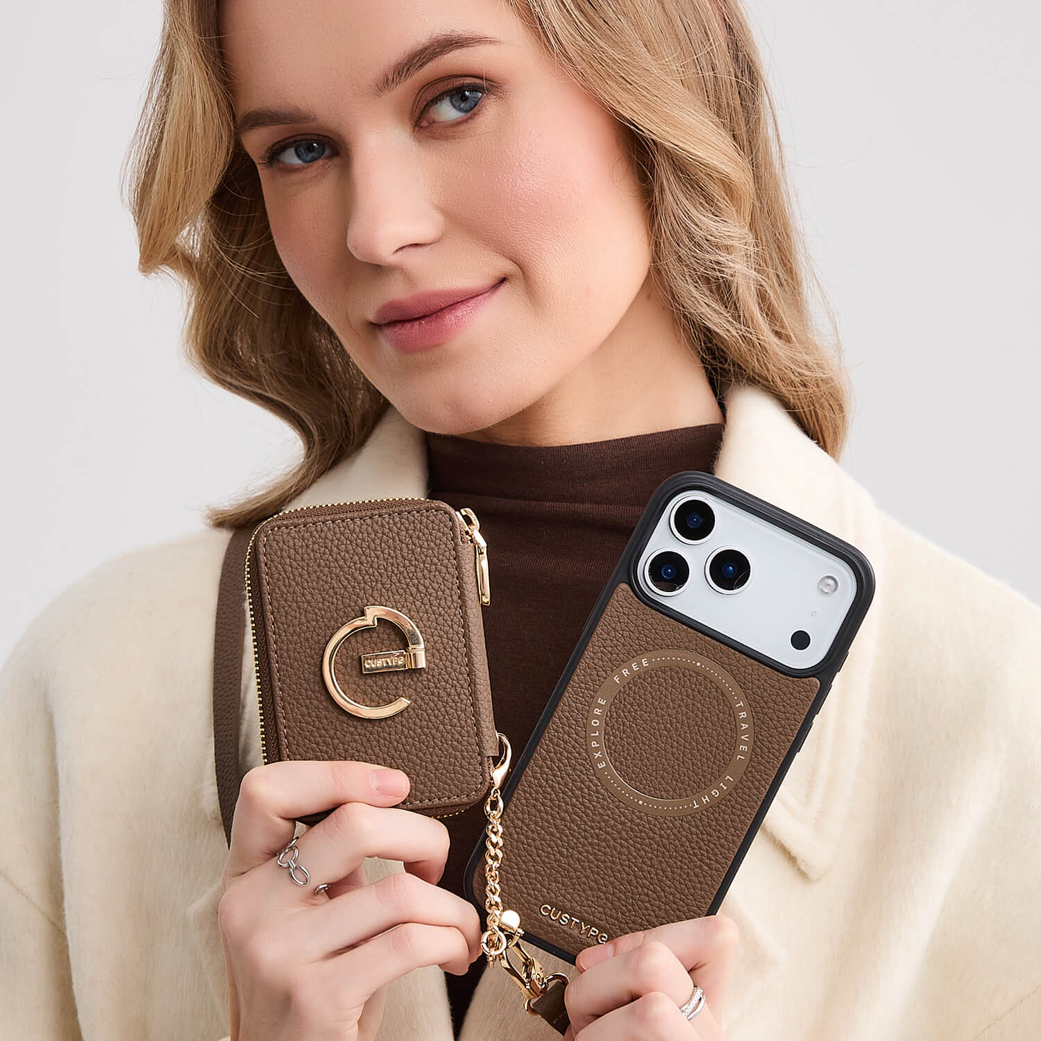 Crossboy iPhone 17 Pro Max Case with Magneitc Heart-Shape Pouch