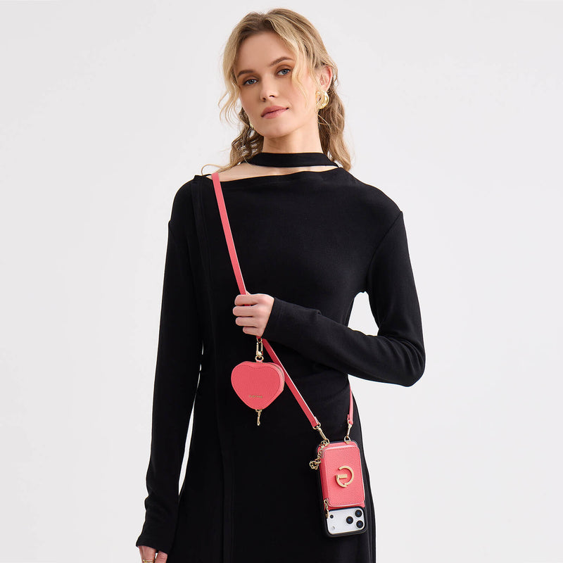 Heart Airpod Kit- Magnet Wallet Crossbody Phone Case with Airpod Pouch